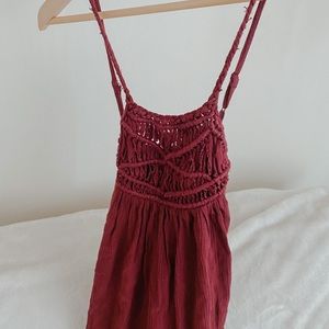 Volcom Burgundy Crochet Dress